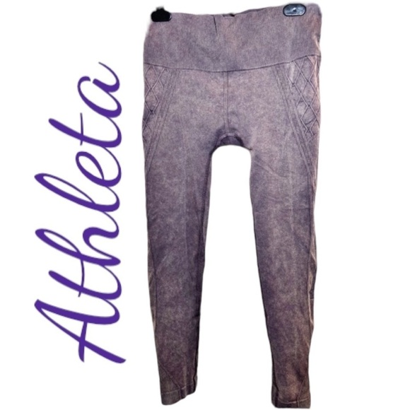 ATHLETA Recharge Cropped Seamless Leggings Sunfaded Gray, Size Small - Picture 8 of 9